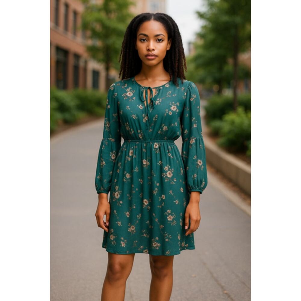 MUDD TEAL SHEER DRESS SIZE XSMALL - Picture 8 of 8